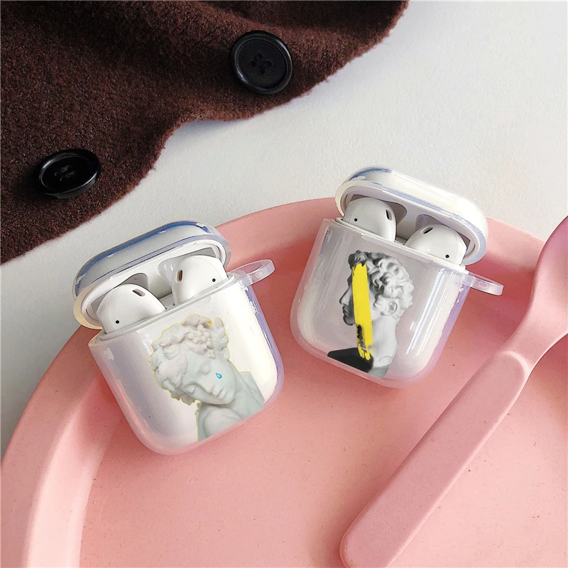 Абстрактная Римская Статуя сверкающий Медуза Давид чехол для Apple airpods s 1 2
