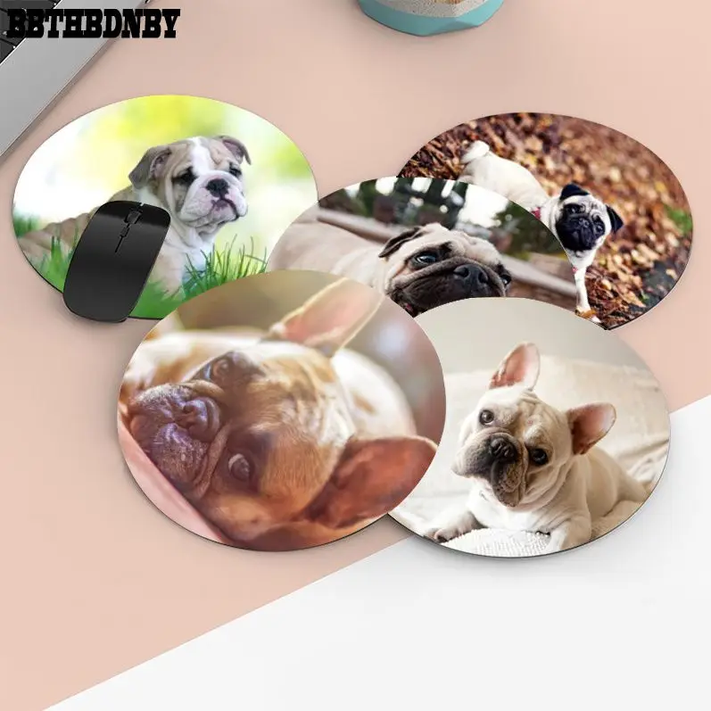 

Your Own Mats cute Bulldog gamer play mats round gaming Mousepad gaming Mousepad Rug For PC Laptop Notebook