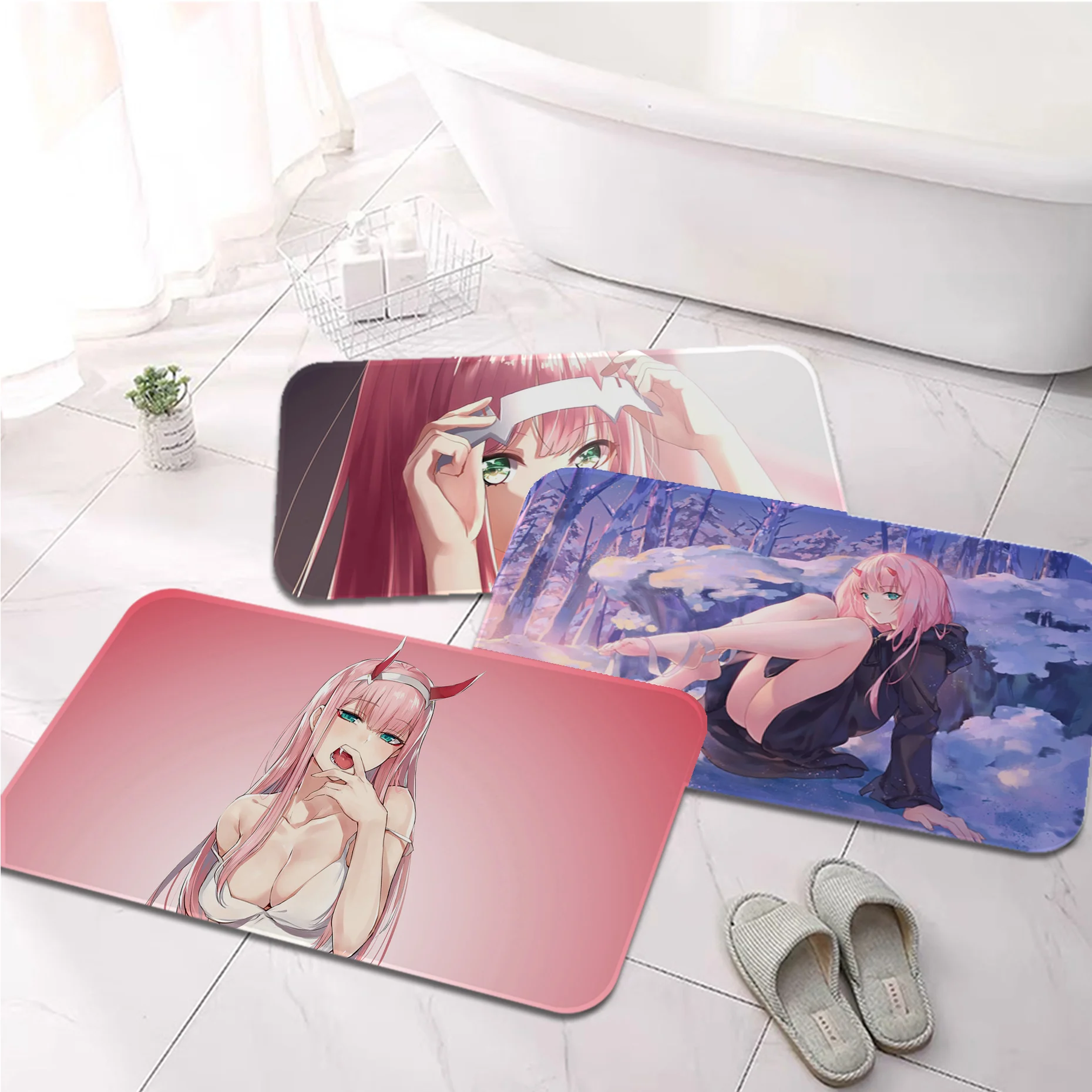 

Фланелевый напольный коврик Zero Two Darling in the FranXX с принтом, декоративный коврик для ванной, нескользящий коврик для гостиной, кухни, Придверный...