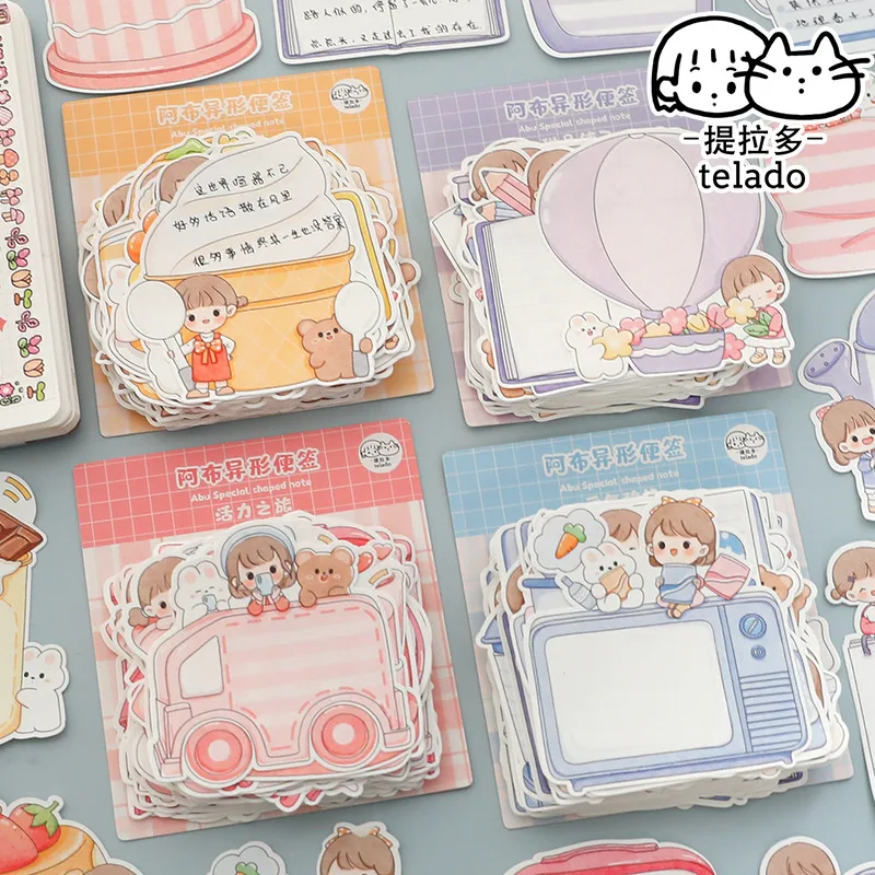 100 шт./лот блокноты для записей из материала мультяшный пудинг торт девушка