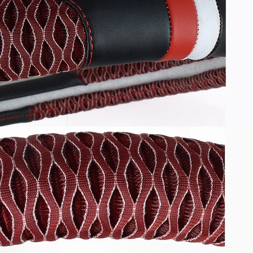 Чехол для руля 38 см из искусственной кожи нескользящий дышащий вискозы