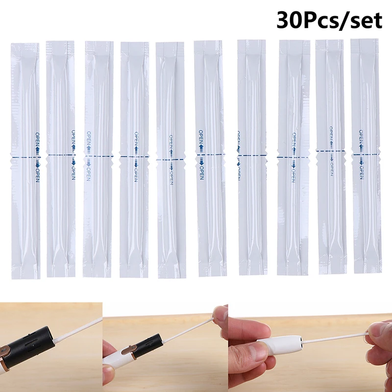 

30pcs/set Double Head Cleaning Cotton Stick Wet Alcohol Cotton Swabs Cleaning Stick For Antiseptic Skin Cleaning Care