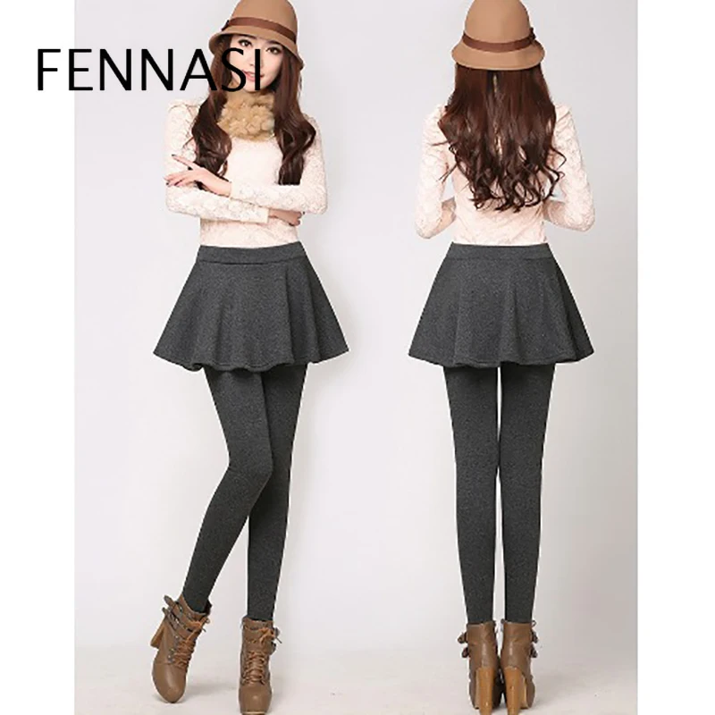 

Леггинсы женские FENNASI, теплые, с вельветовой юбкой, плотные, с высокой талией, зима размера плюс, формирующие легинсы