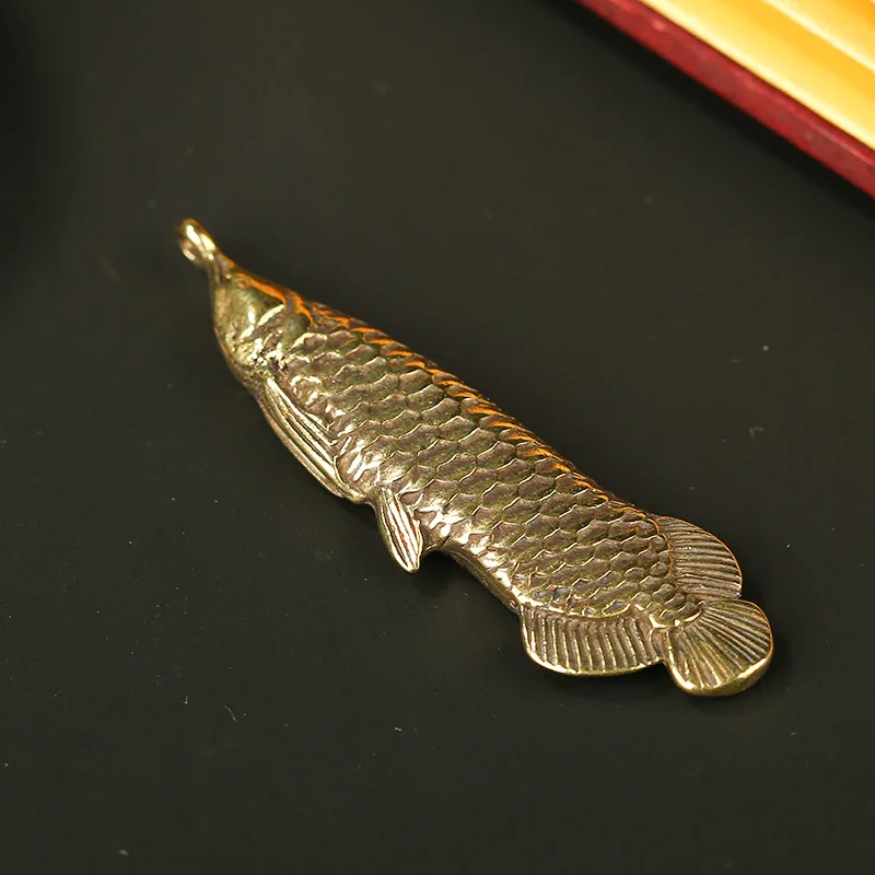 Подвеска в виде рыбы на удачу из чистой меди стиле ретро подвесная бижутерия