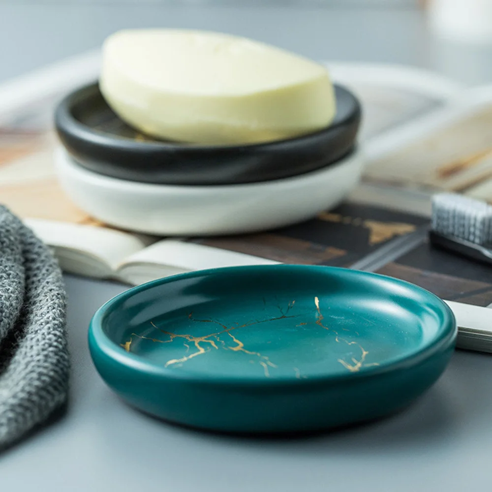 

1Pc Bathroom Items Storage Plate Toilet Soap Dish Griotte Texture Storage Plate