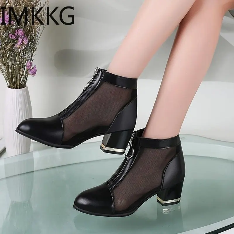 Fashion Women Mesh Summer Ankle Boots 