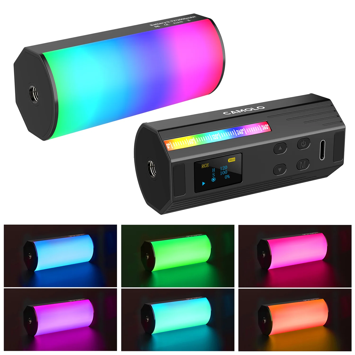 

Мини RGB-лампа CAMOLO, компактная Магнитная Светодиодная лампа для видеосъемки, атмосферная лампа для Youtube, создания фотографий Tik Tok