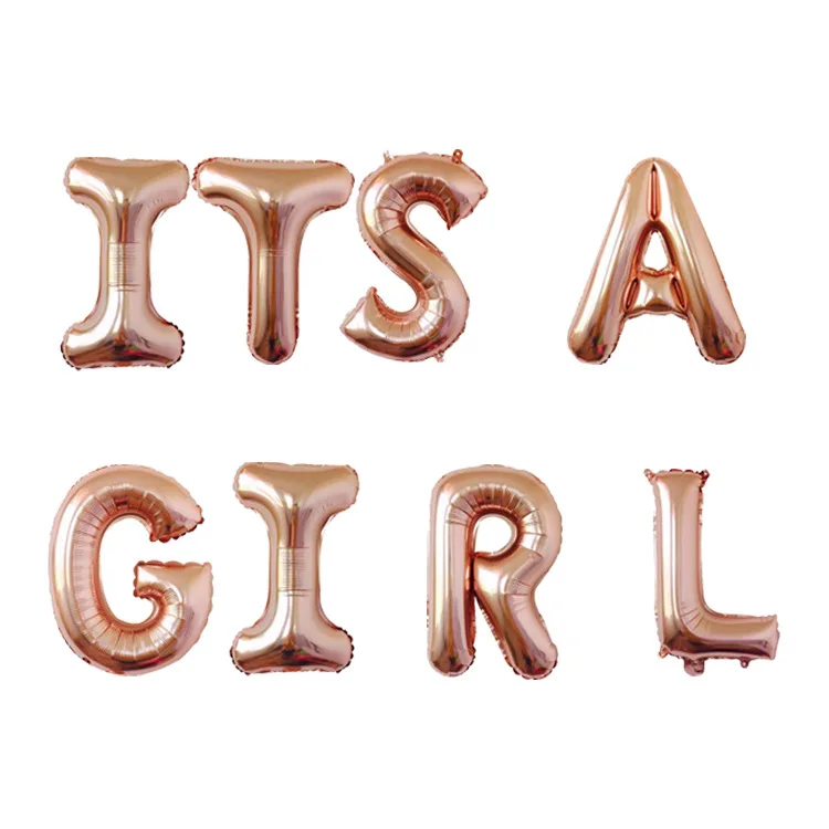 

ITS A GIRL Balloon Set Baby Gender Secret Boys and Girls Baby Welcome Party Decoration Aluminum Film Balloons