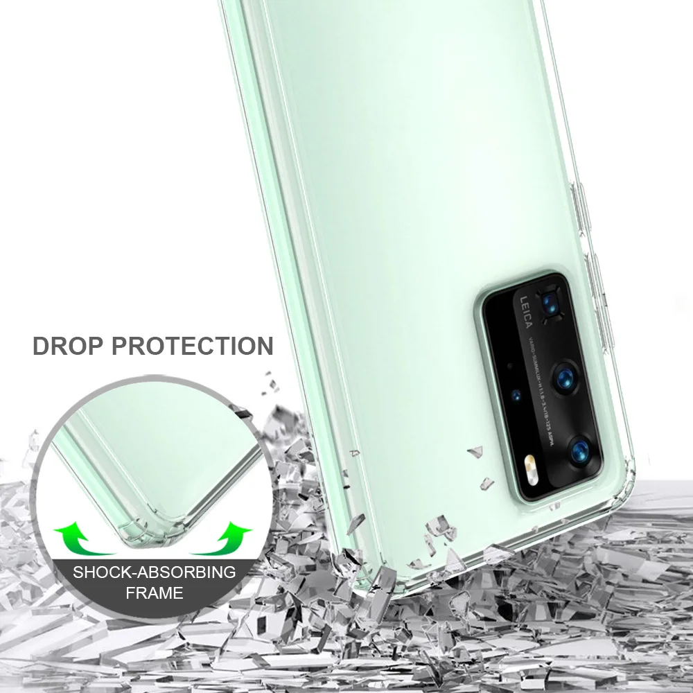 

For Huawei P40 Lite Case TPU Bumper Hard Acrylic Clear Hybrid Crystal Phone Cover For Huawei P40Lite E p 40 pro Plus Y7P Coque