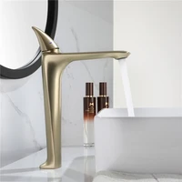 brushed gold copper basin faucet solid brass sink mixer tap hot cold single handle new unique design brushed gold chromeblack