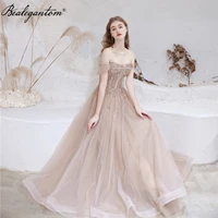 sexy evening dresses 2021 bealegantom a line sequin beading long formal lady prom gowns vestido robe soiree real photo
