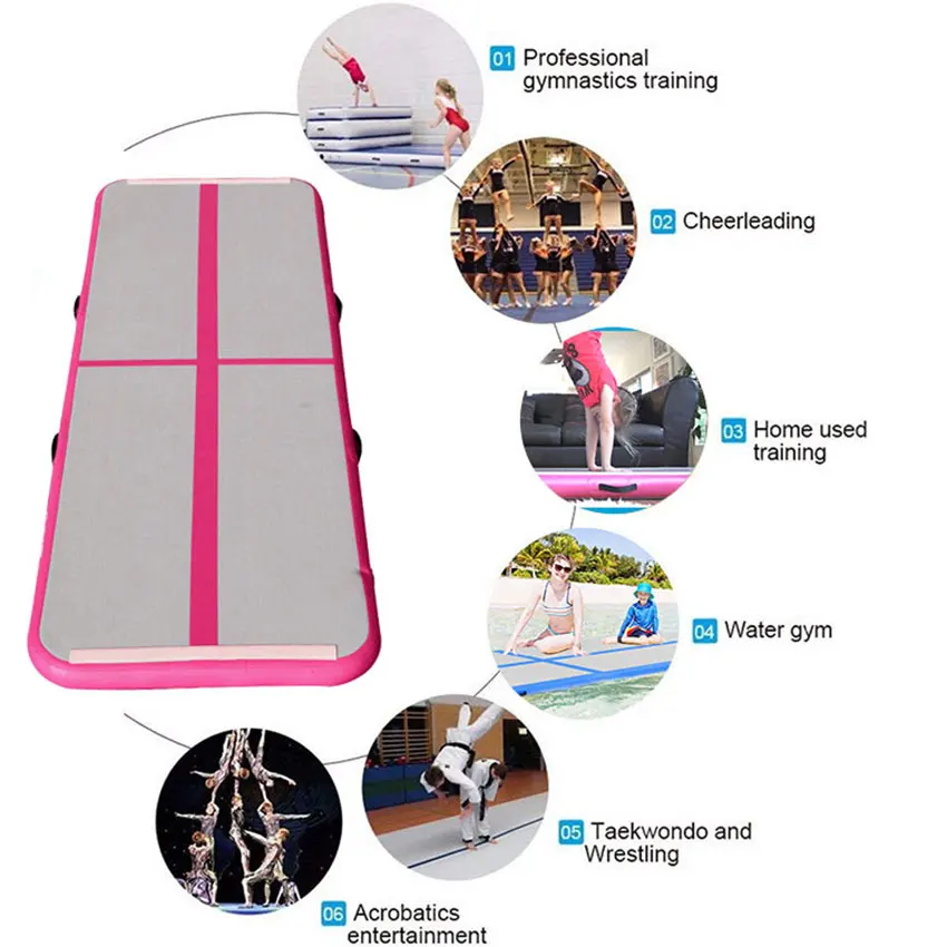 4м Надувной воздушный трек профессиональный мат для йоги, тренировок дома, гимнастики, фитнес-оборудования на полу Airtrack.