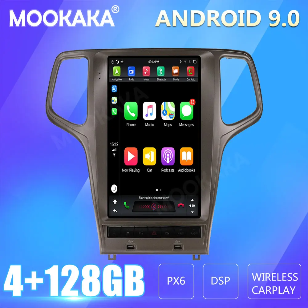 

For JEEP Grand Cherokee 2010-2019 Tesla Screen Android Px6 Car Multimedia Stereo Player Carplay GPS Navigation Head Unit DVD