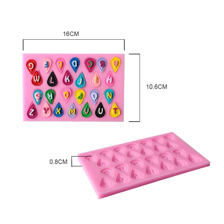 3D в форме сердца буквы шоколадная форма алфавит для торта формы воздушный шар