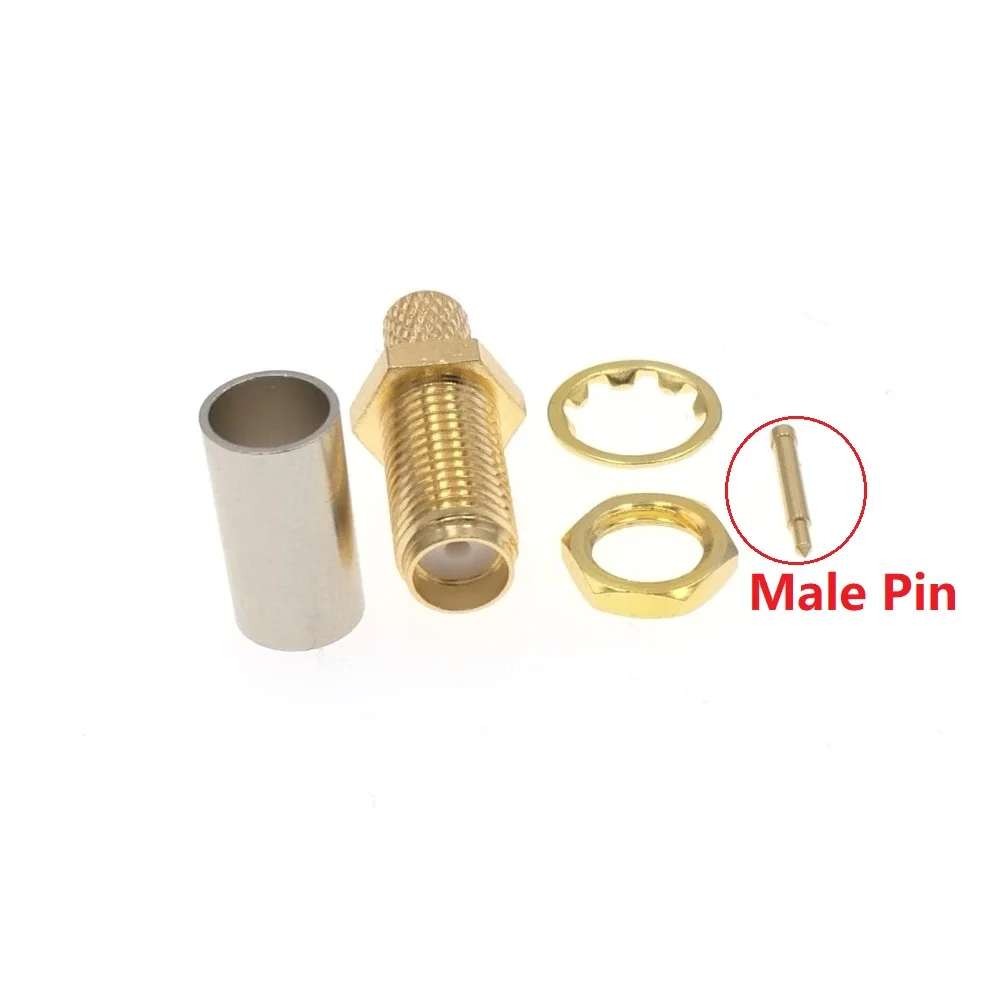 RP SMA мама гайка перегородка для RG58 LMR195 RG400 RG142 RF соединитель|connector pitch|connector boardconnector