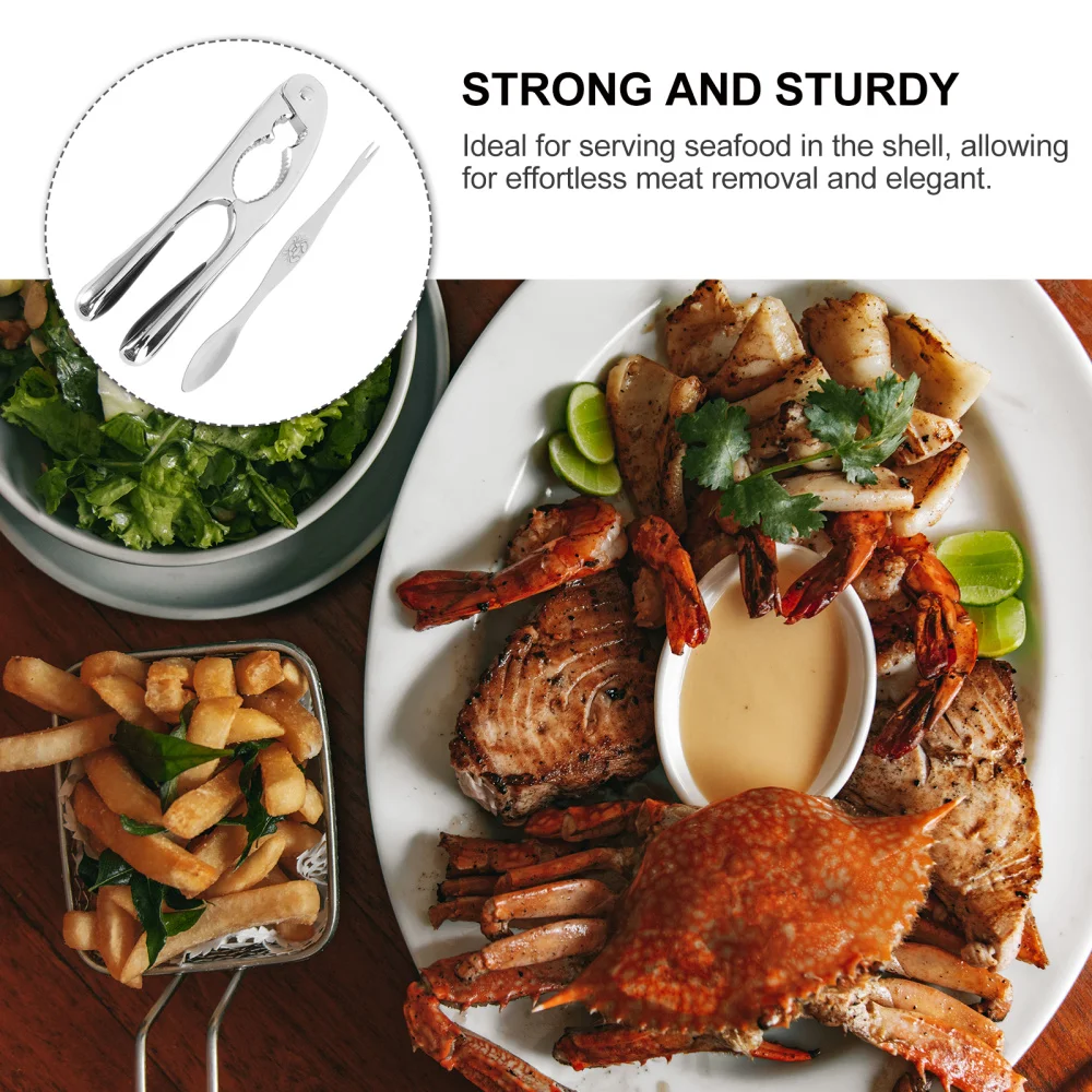 

5pcs Seafood Eating Tool Stainless Steel Crab Peeling Needle Crab Fork Tool