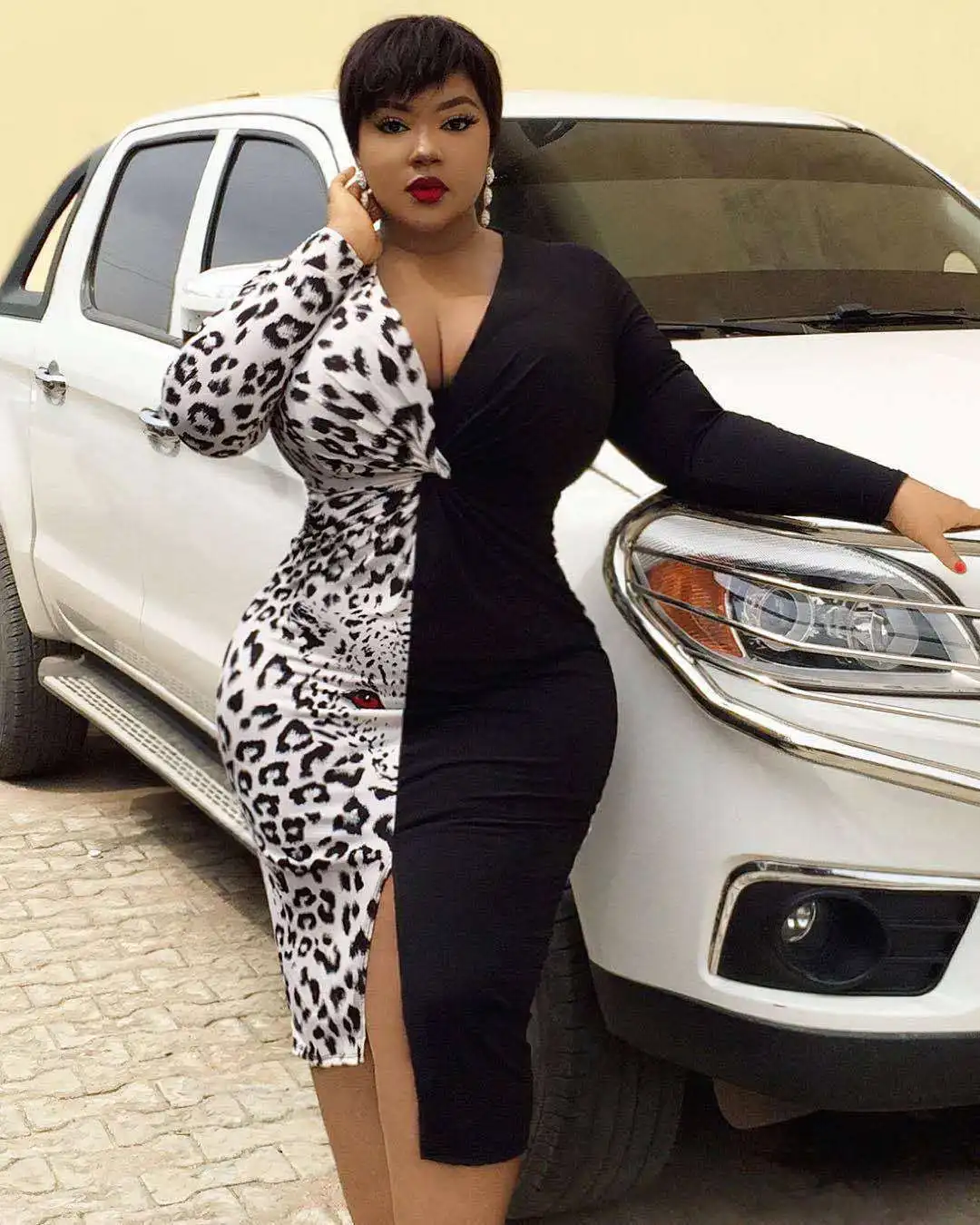 

Женское элегантное платье средней длины, модное Лоскутное Сексуальное Платье с принтом и V-образным вырезом для вечеринок, одежда больших р...