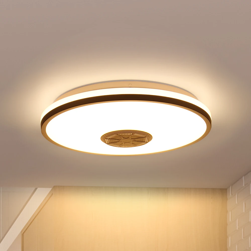 Музыкальный потолочный светильник серебристая алюминиевая рама Wifi Bluetooth динамик