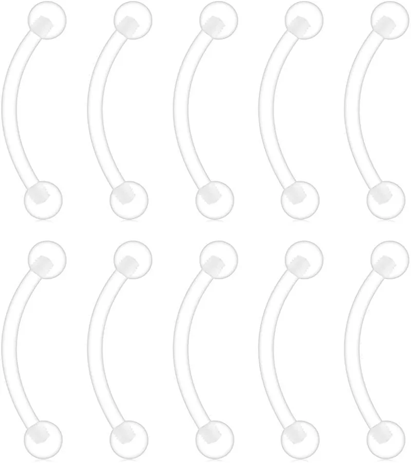 Прозрачное изогнутое кольцо для бровей Bioflex ювелирные изделия пирсинга тела