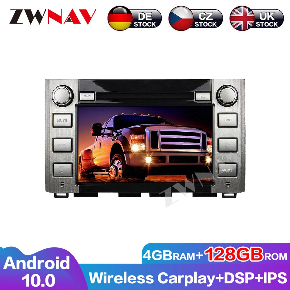 Автомобильный DVD плеер 128G Android 10 аудио навигация GPS для Toyota Sequoia Tundra 2014 2016 Carplay