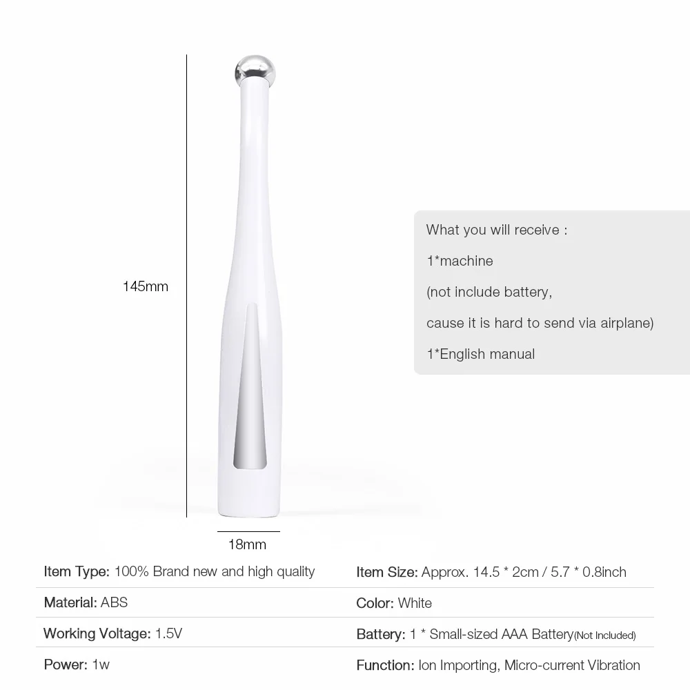 

2 in 1 Microcurrent Eye Massager Pen Remove Wrinkles Dark Circles Anti Aging Ion Importing Frown Eye Patch Relief Eyes Care