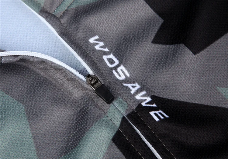 

WOSAWE Spring Autumn Long Sleeve Cycling Jersey Camouflage Jacket Quick Dry Windproof Cycling Tops Bike Jersey for Men and Women