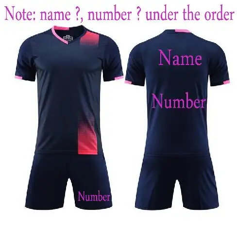 navy print Логотип с именем на заказ! футбольные футболки для футбольной команды, мужские футбольные тренировочные костюмы, спортивные костюмы, M-5XL - Цвет: navy print