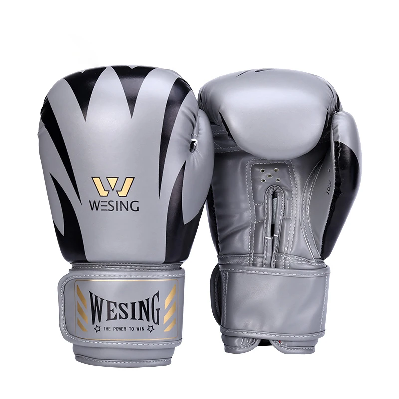 

Black Leather Small Kick Boxing Gloves Fight Black and Gold Boxing Gloves Men Guantes Boxeo Taekwondo Equipment BS50ST