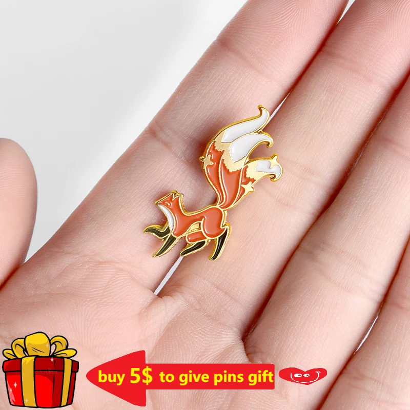 С принтом Лисенок для детей эмали штырь пользовательские мини животное броши