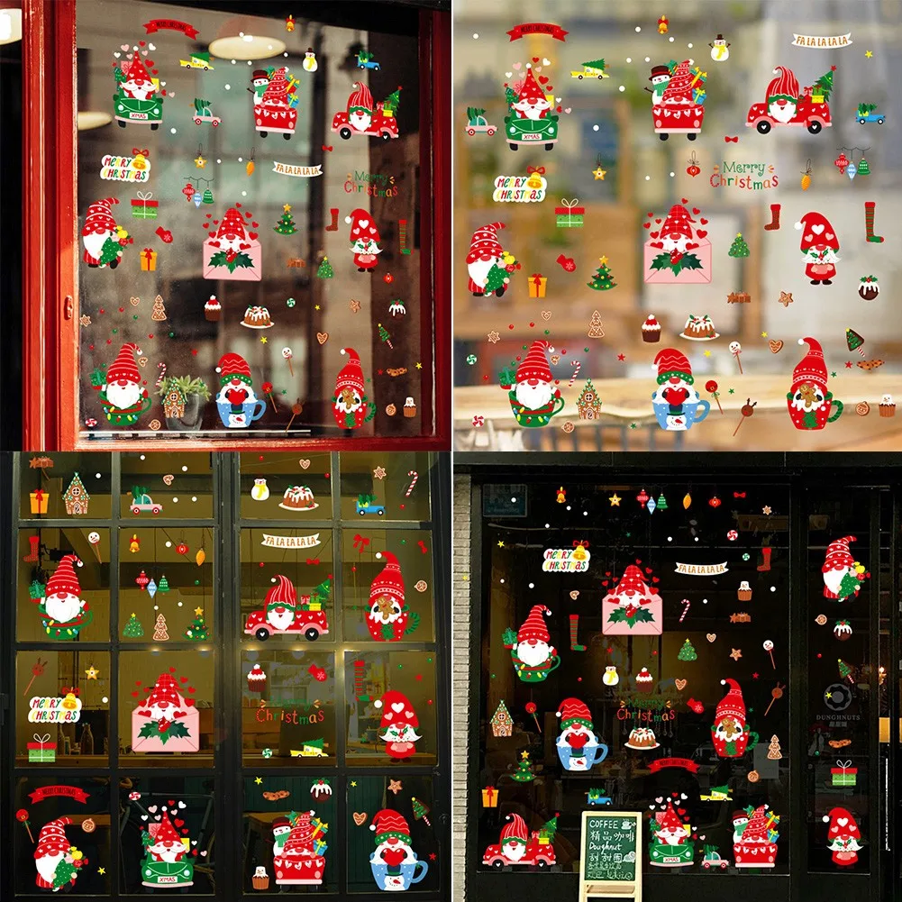 

Merry Christmas Decor Stickers Stickers Mall Window Electrostatic Glass Doors And Windows Wall Stickers Navidad Noel New Year2