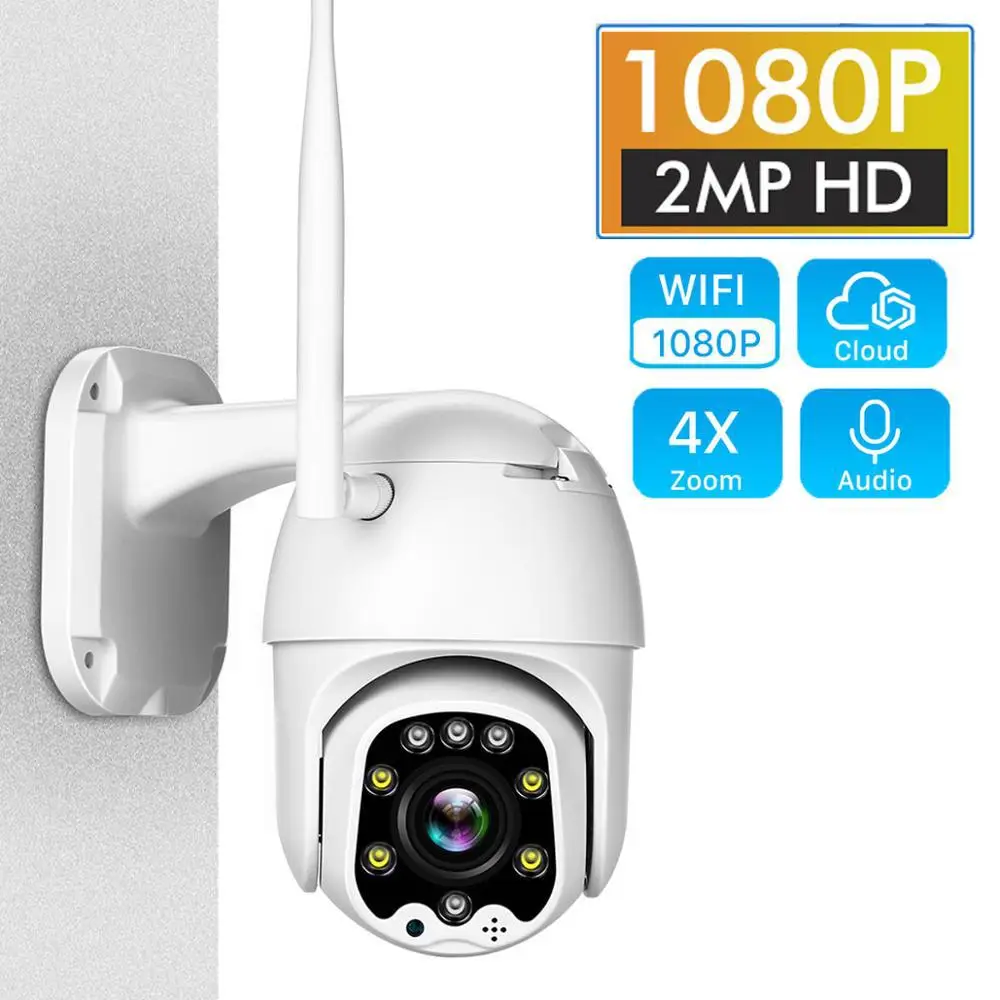 

1080P HD Outdoor PTZ WIFI IP Camera 5MP CCTV Home Security IR Cam Speed dome P2P Onvif Two Way Audio IR Night Vision 30M CamHi