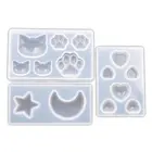 3 шт. Звезда Луна кошка след любовь сердце ювелирные изделия силиконовая форма смола эпоксидная смола DIY мобильный телефон украшения Ювелирные Инструменты Кристалл плесень