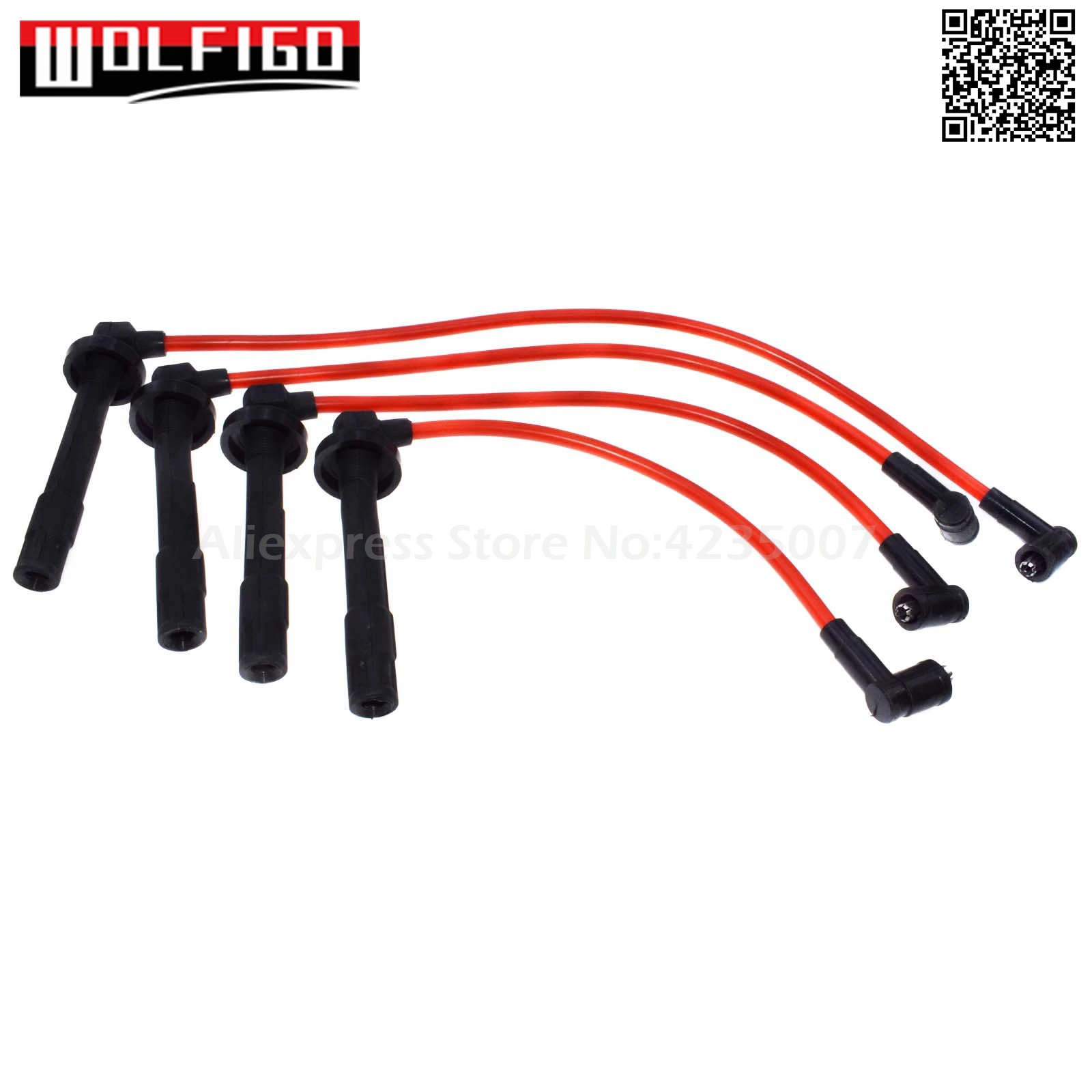 WOLFIGO красный набор проводов зажигания 4 шт. для ACURA EL Fit Honda Civic Racing D16 ZFR5F-11 D16Y8
