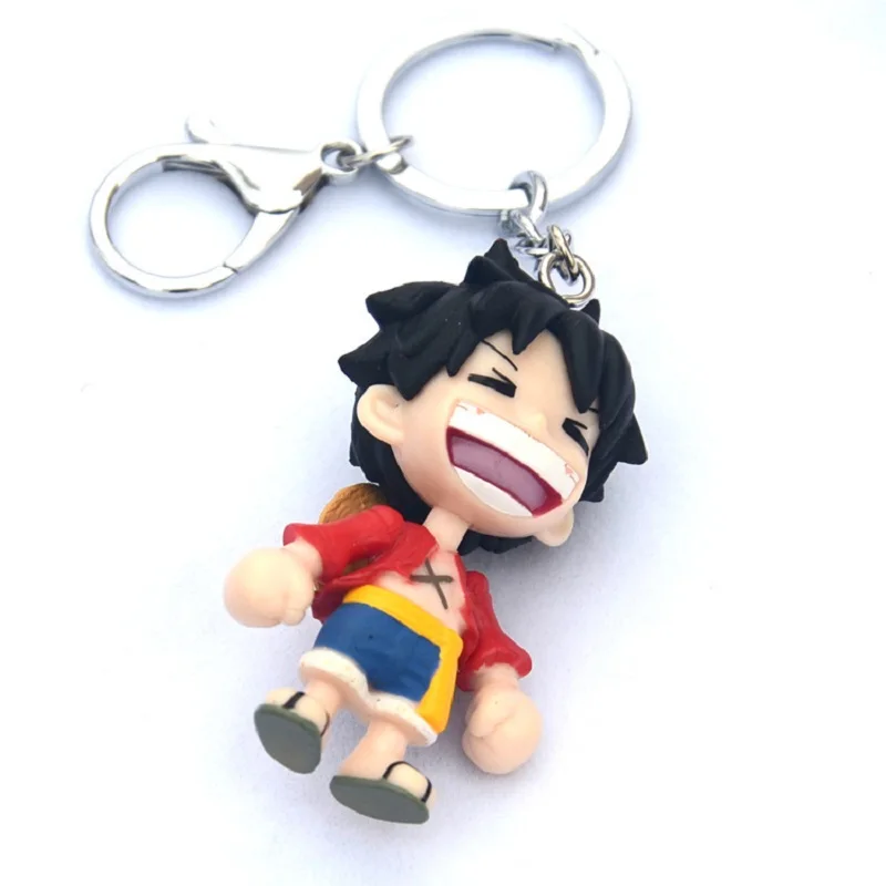 

ONE PLECE Key Chain Straw Hat Group Luffy Hand Puppet Model Key Chains Pendant Chain Give Best Firend Exquisite Birthday Gift