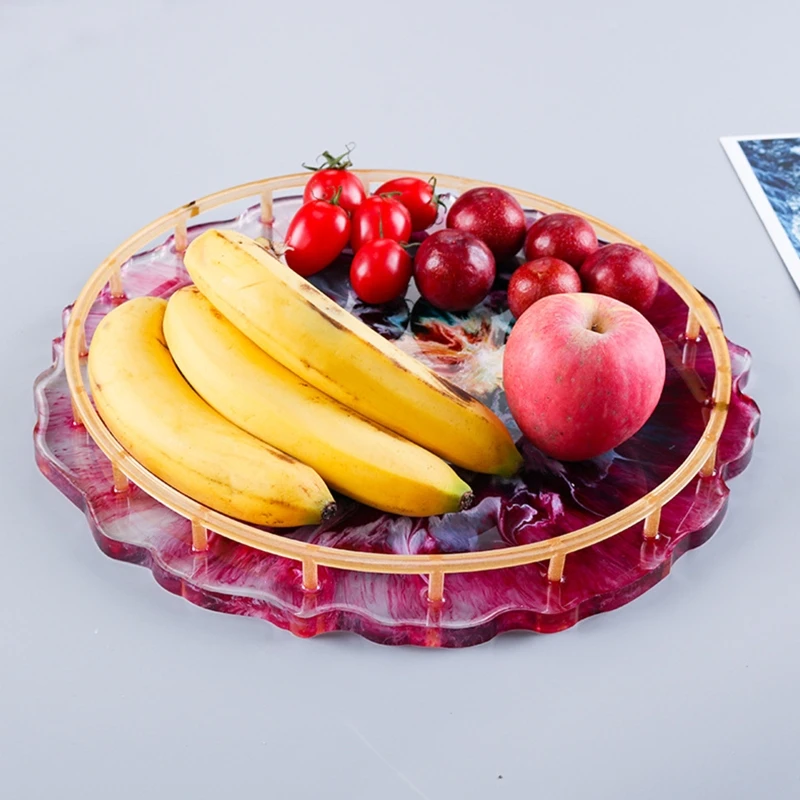 

DIY Tray Holder Casting Silicone Mould Crafts Fruit Plate Bracket Making Tool Crystal Epoxy Resin Mold