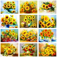 diy sunflower full square drill diamond painting colorful handmade cross stitch kits embroidery mosaic home room wall decor