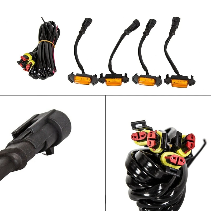 Набор из 4 решетчатых янтарных светодиодных ламп для Toyota Tacoma Trd Grill 2016 2018|Фара авто