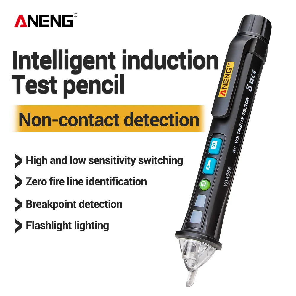 ANENG VD409B телевизор кабель трекер тестер выключатели поиск проводки cable tracker индикатор скрытой проводки led tester Бесконтактный детектор регулятор напряжения переменного тока тестер 12 V-1000 v Ручка Мультимет