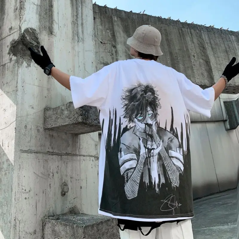 

Summer Men's Short T-Shirt Fashion Printed Cartoon OVERSIZE 100% Cotton Half Sleeve Short Sleeve Women's T-Shirt Men's Clothing
