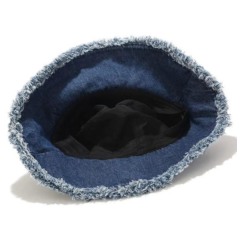 Панама из мытой джинсовой ткани для мужчин и женщин уличная шапка с кисточками в