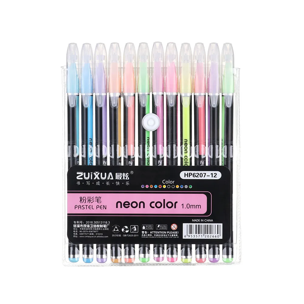 6-12color Pastel pen 12/18/24/36/48 шт./упак. креативный флеш-набор гелевых ручек яркий гелевая ручка для нанесения хайлайтера журналы, чтобы привлечь художественный Маркер для белой доски "сделай сам" рисунков в виде ручки - Цвет: 6-12color Pastel pen