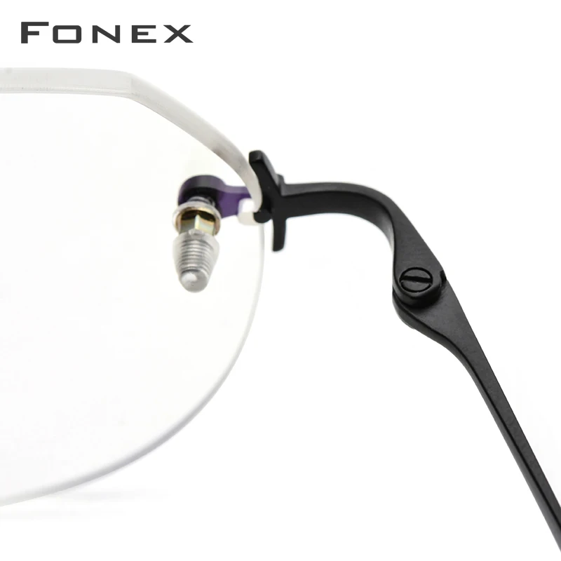 FONEX, очки без оправы из чистого титана, мужские, Ретро стиль, полигон, по рецепту, очки, оправа для женщин, близорукость, оптические оправы, очки 9142