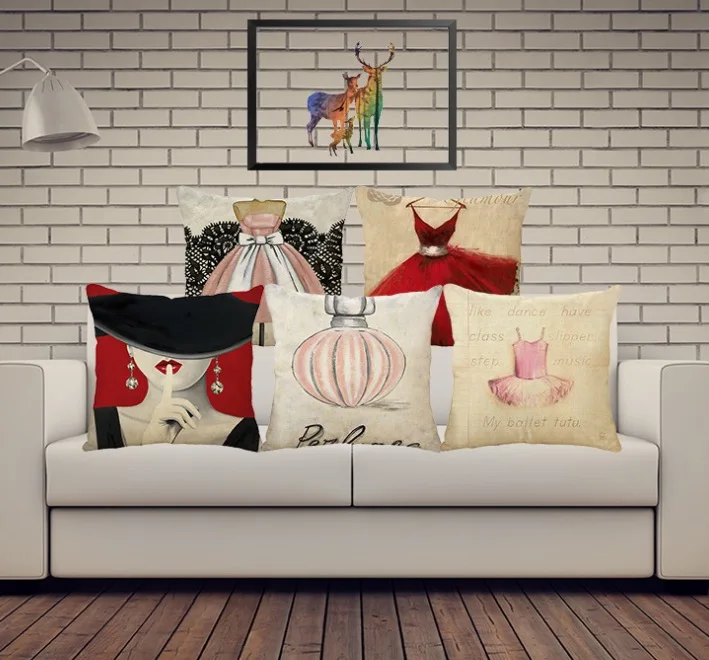 Красные губы Свадебные духи наволочки украшения дома милый ребенок бросок