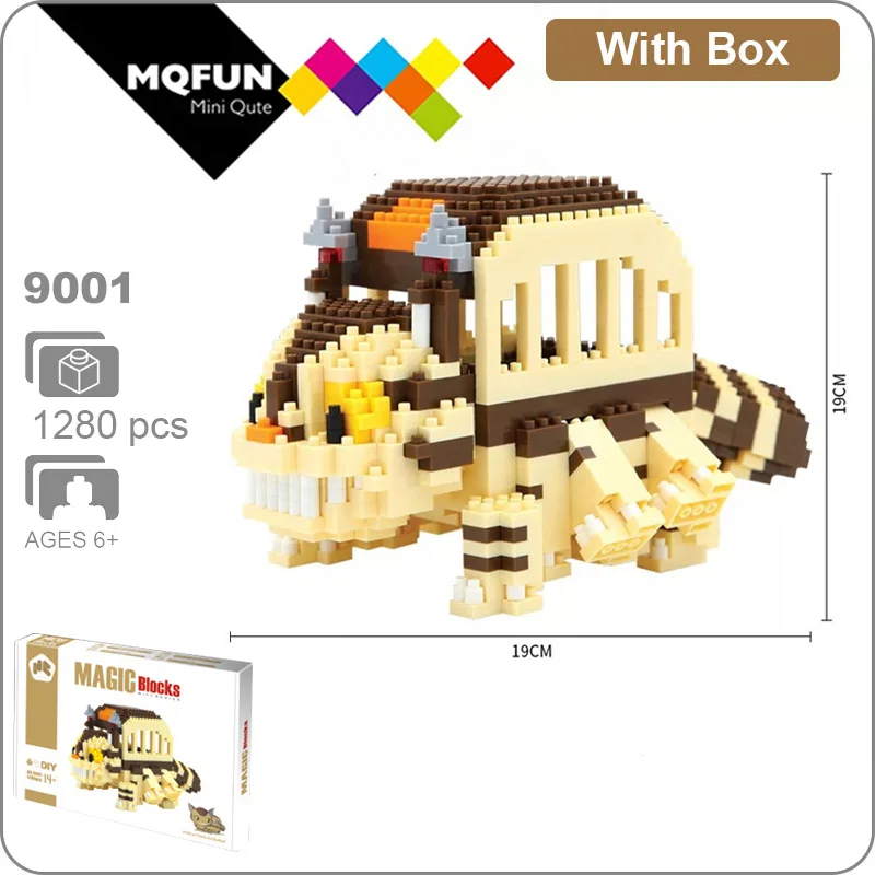 HC 9001 With Box HC большой мультфильм Аниме Супер Герой Марио Тоторо Snorlax пластиковый строительный блок кирпичи игра DIY 3D Сборная модель обучающая игрушка - Цвет: HC 9001 With Box