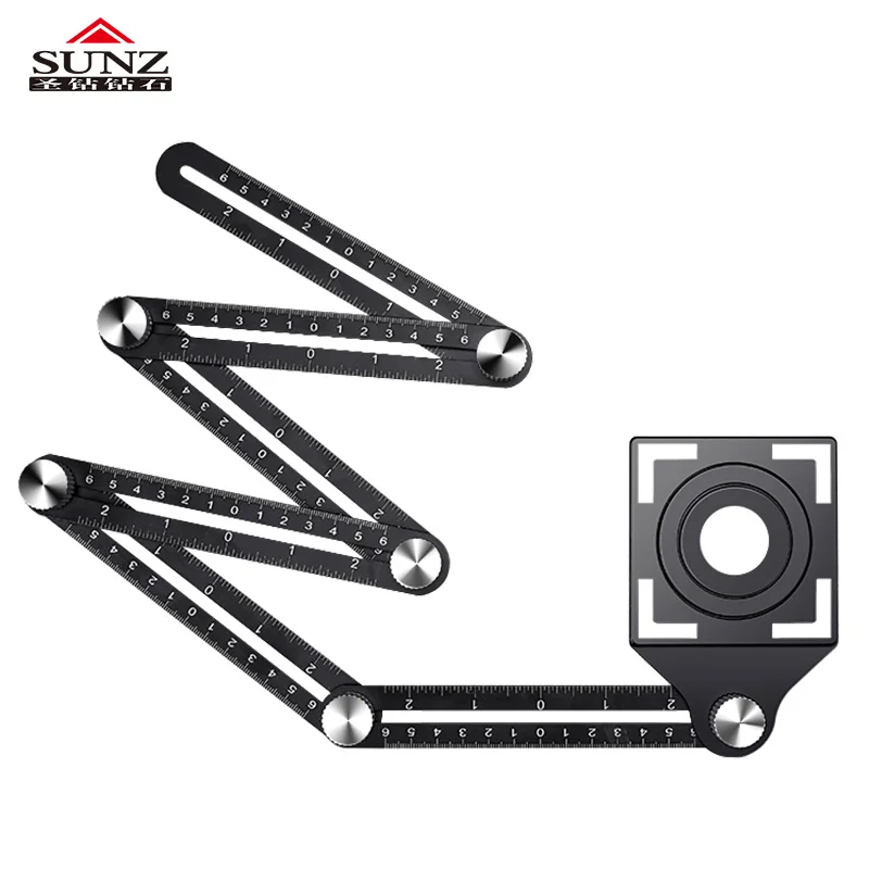

six Folding ruler aluminum alloy multifunctional Measuring tool Ceramic tile hole drilling positioner multi-f