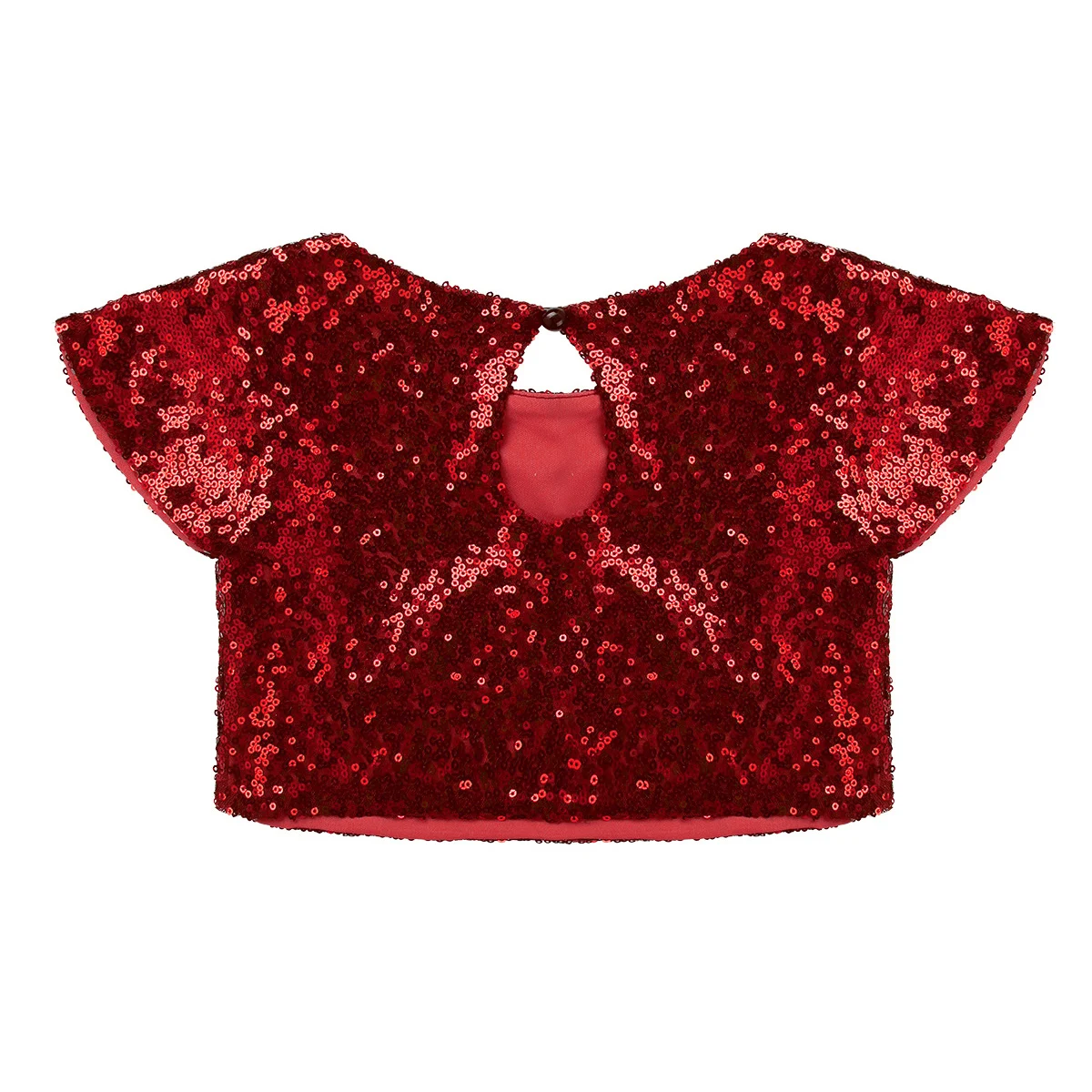 Танцевальные майки для девочек короткий топ с блестящими блестками и вырезом на