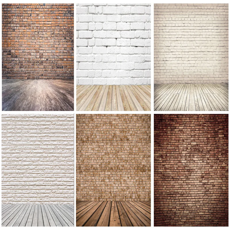 

ZHISUXI Vinyl Custom Vintage Brick Wall Wooden Floor Photography Backdrops Photo Background Studio Prop 21712 YXZQ-09