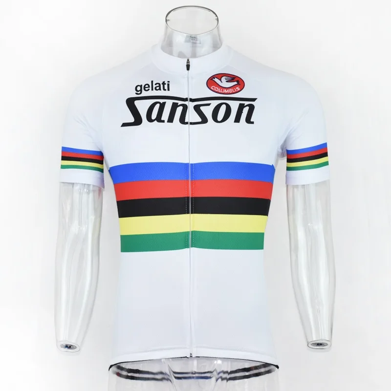 Хит продаж Белый Классический pro team Велоспорт Джерси летний гоночный велосипед с