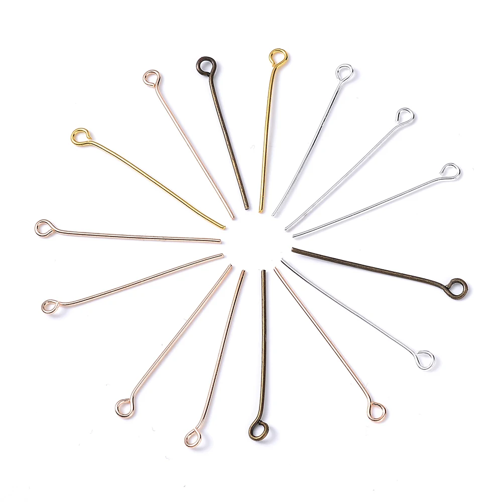 200 шт. металлические шпильки с одним глазом для изготовления украшений своими