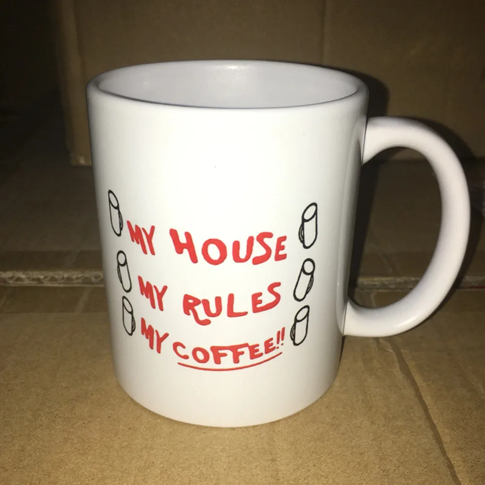WOWCC 350 мл My House Rules Coffee кружки 110z керамические рождественские подарки для девочек